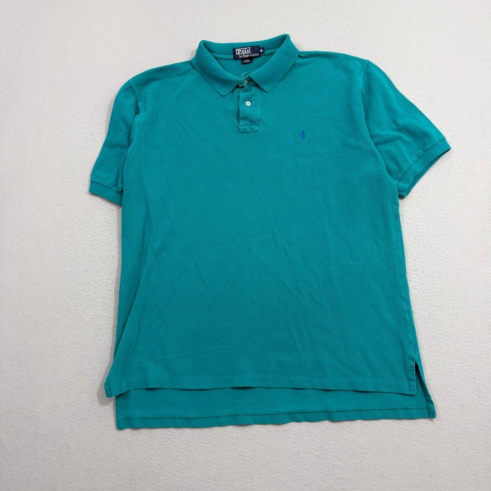 Polo Ralph Lauren Shirt Mens XL Green Short Sleeve Classic Fit Pique Cotton Pony